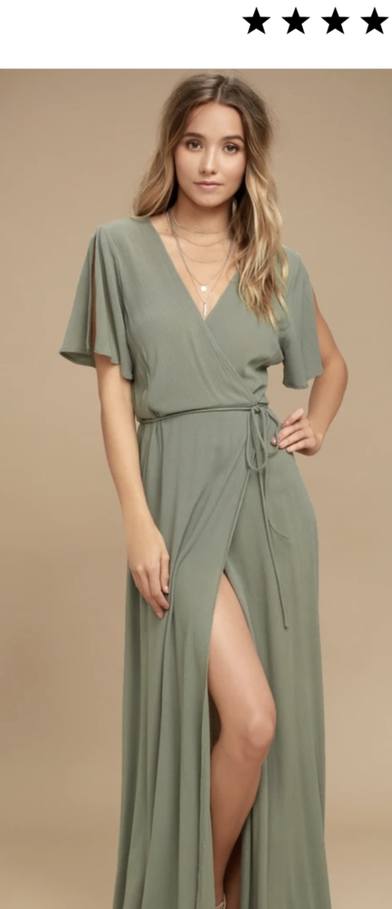 Lulu's NWT Much Obliged Olive Green Wrap Dress